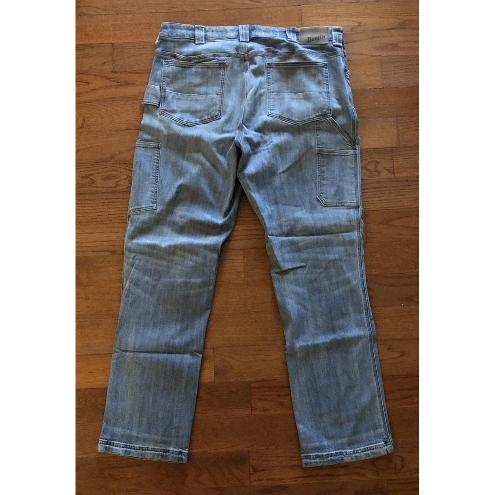Duluth Trading Co Flex Ballroom Jeans Blue Denim Mens 40x34 New No Tag Lite Wash